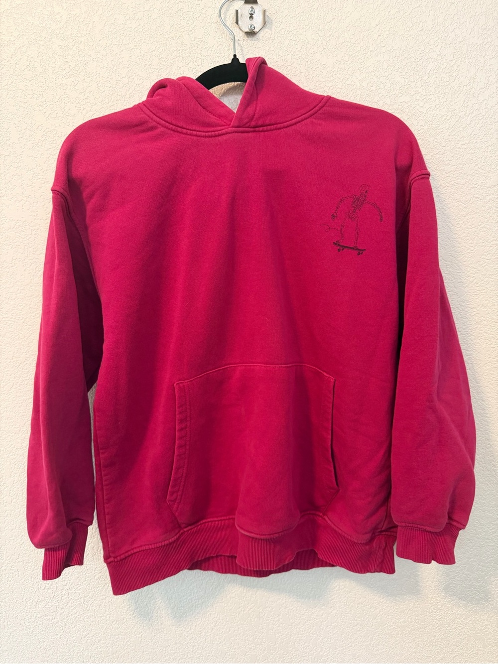 Zara Hot Pink Hoodie with Skate Graphic